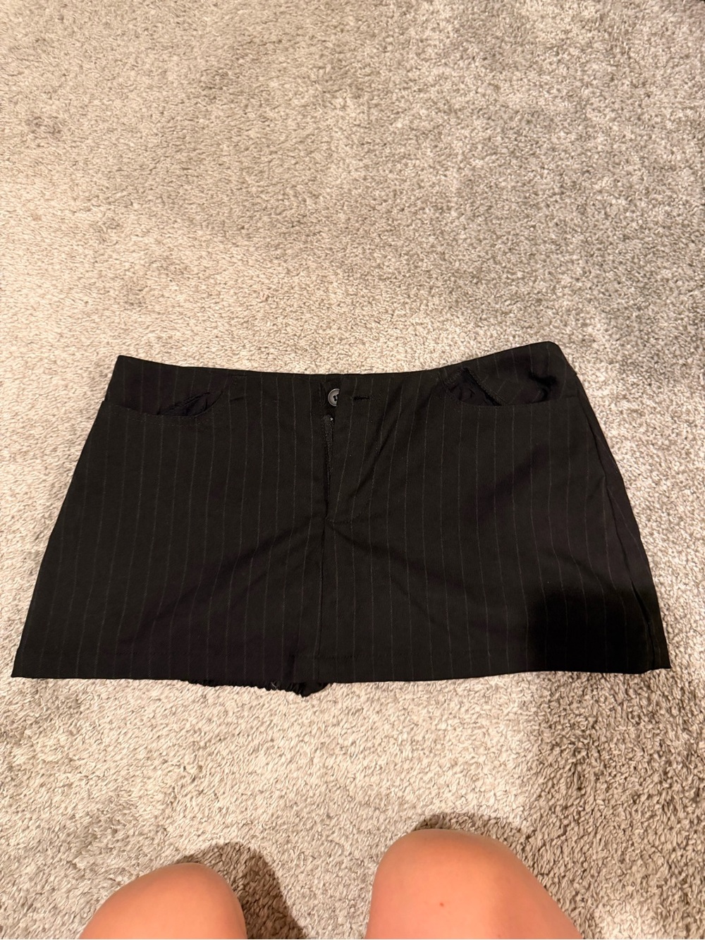 Black Pinstripe Women's Shorts